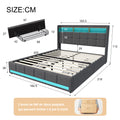 Double bed with led Storage, padded bed with padded headboard with trunk trunk trunk with 4 drawers