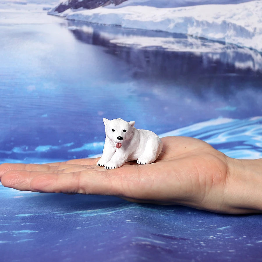 Realistic Polar Animal Model Toy Figurines Set,Varieties of Polar Bear,Emperor Penguin Figures Cake Toppers Christmas Gift