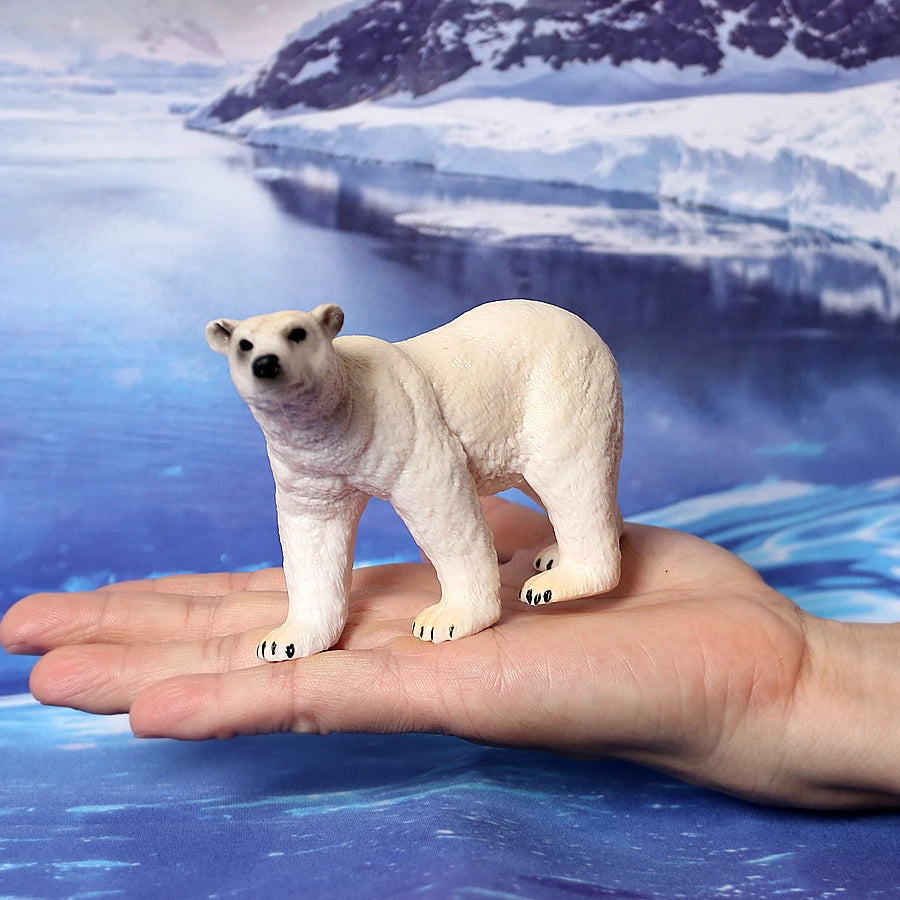 Realistic Polar Animal Model Toy Figurines Set,Varieties of Polar Bear,Emperor Penguin Figures Cake Toppers Christmas Gift
