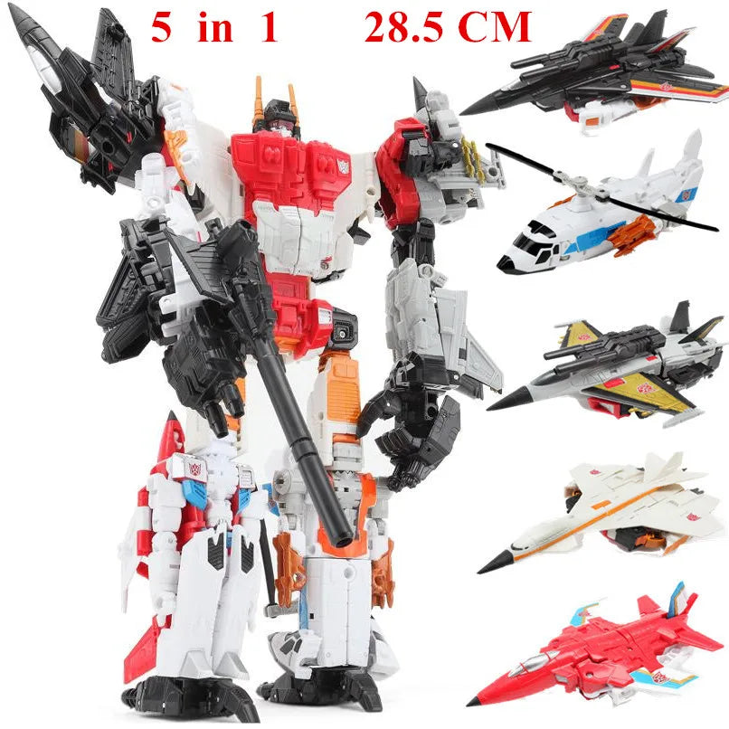 Haizhixing 5 IN 1 Transformation Robot Car Toys Anime Devastator Aircraft Tank Model KO Boys Truck Collection Kid Adult Gift