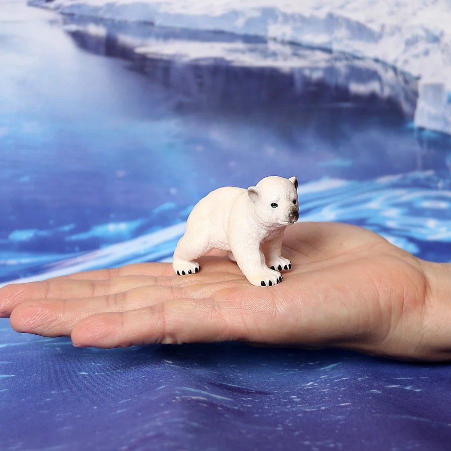Realistic Polar Animal Model Toy Figurines Set,Varieties of Polar Bear,Emperor Penguin Figures Cake Toppers Christmas Gift