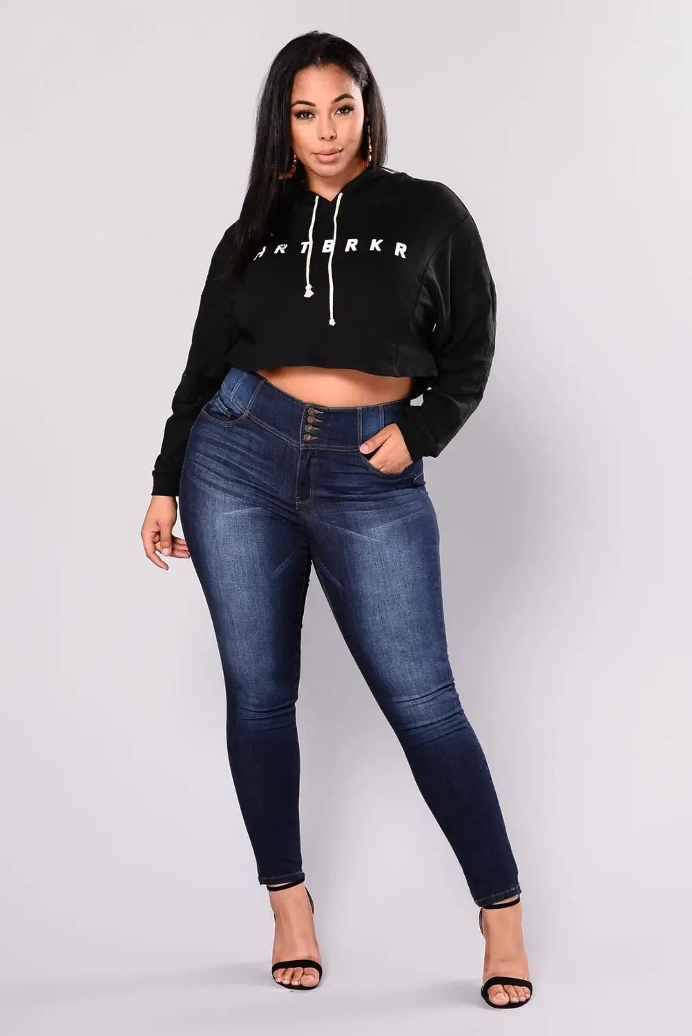 Women's plus size high waist jeans casual Skinny denim fat mom jeans L-5XL high quality wholesale price