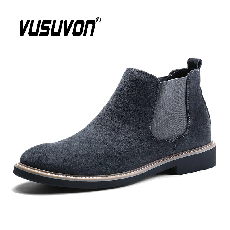 Size 38-46 Fashion Men Boots Autumn Winter Leather Shoes for Male Comfortable Suede Chelsea Boots Classic Men's Casual Shoes