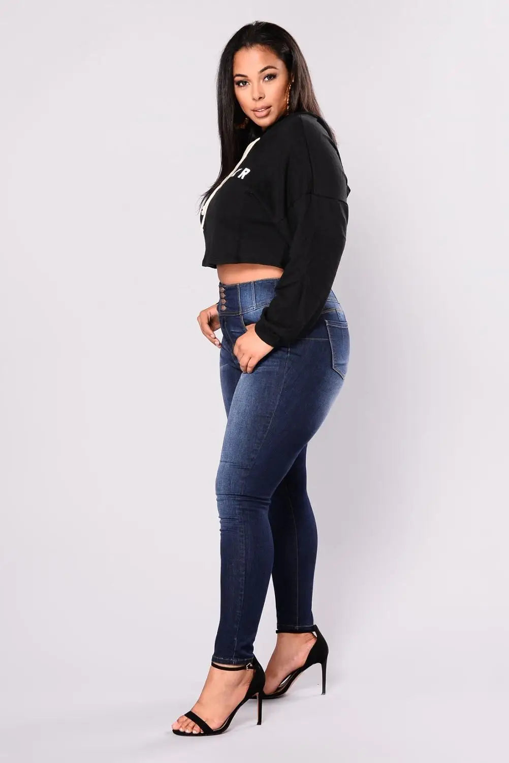 Women's plus size high waist jeans casual Skinny denim fat mom jeans L-5XL high quality wholesale price