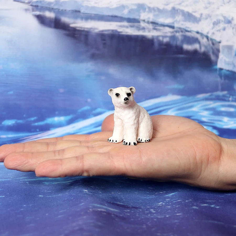 Realistic Polar Animal Model Toy Figurines Set,Varieties of Polar Bear,Emperor Penguin Figures Cake Toppers Christmas Gift