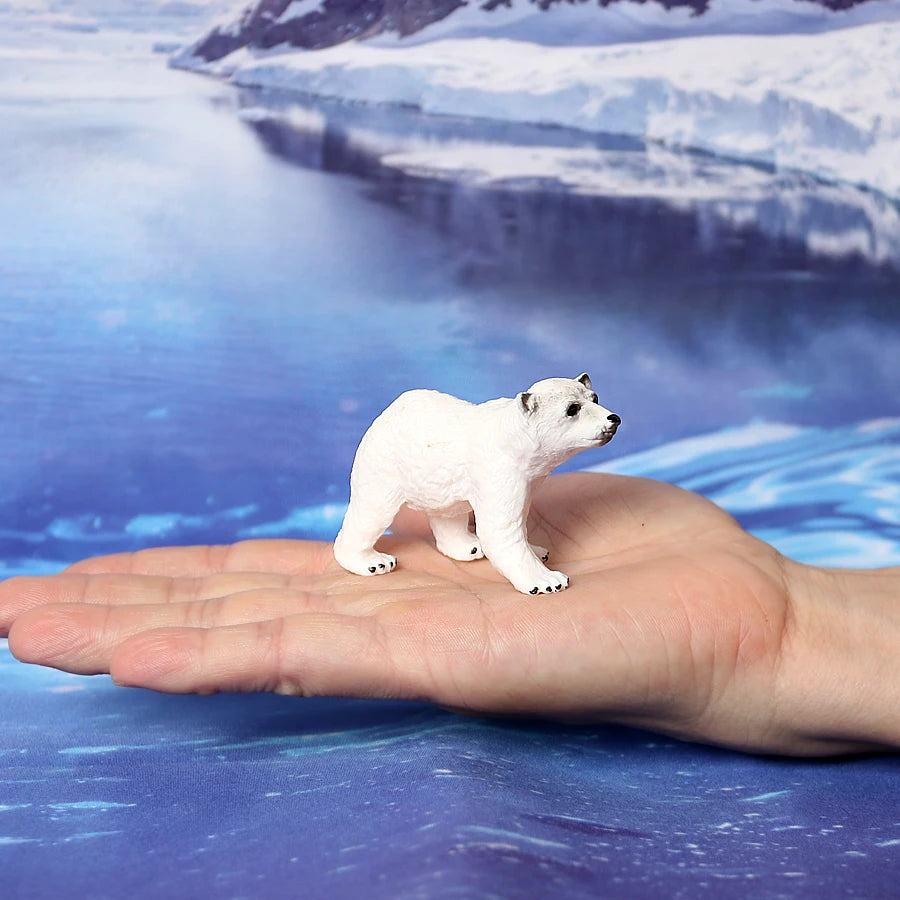 Realistic Polar Animal Model Toy Figurines Set,Varieties of Polar Bear,Emperor Penguin Figures Cake Toppers Christmas Gift