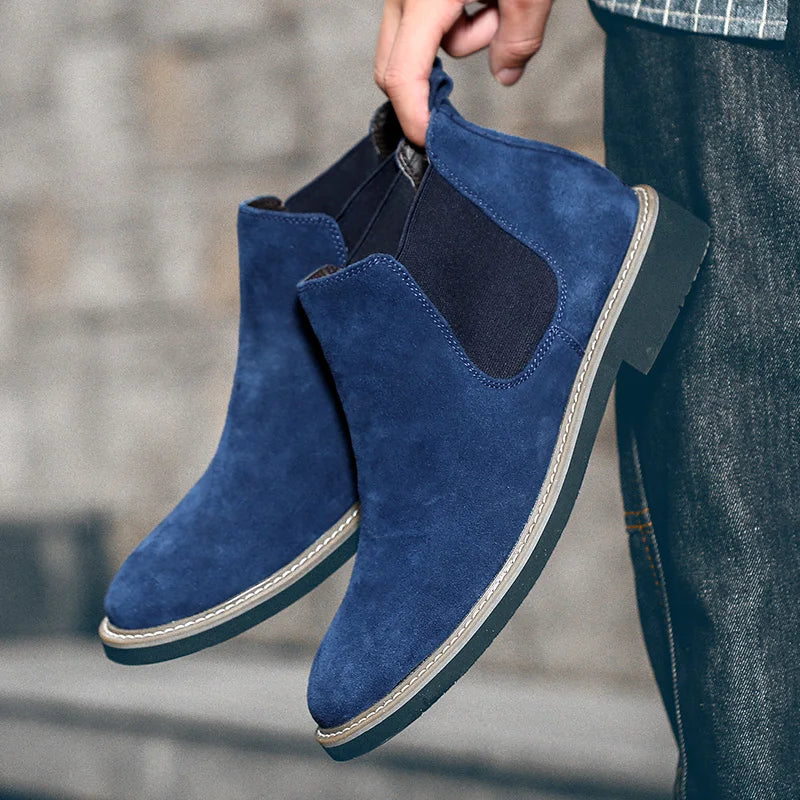 Size 38-46 Fashion Men Boots Autumn Winter Leather Shoes for Male Comfortable Suede Chelsea Boots Classic Men's Casual Shoes