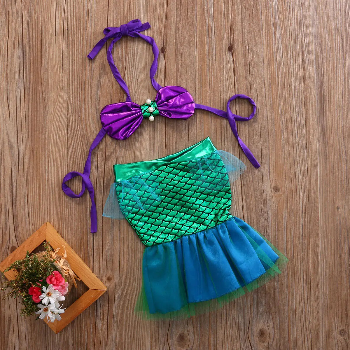 2022 Baby Summer Clothing Newborn Infant Baby Girls Baby Girls Chiffon Scales Set Costume Bikini Swimwear Swimsuit Outfits Dress