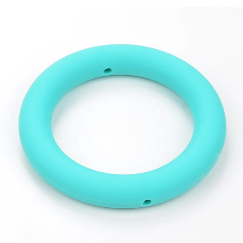 LOFCA Teething Ring 65mm Silicone Beads 3pcs Baby Charm Teether Necklace Pacifier Making BPA Free Food Grade Silicone Jewelry