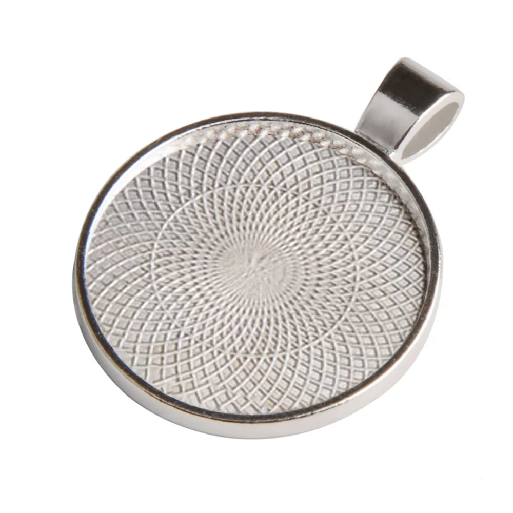 LFPU 10pcs 25mm Glass Cabochon Settings Jewelry Accessories Blank Cameo Base Trays Bezels Jewelry Fit DIY Fashion Jewelry Making
