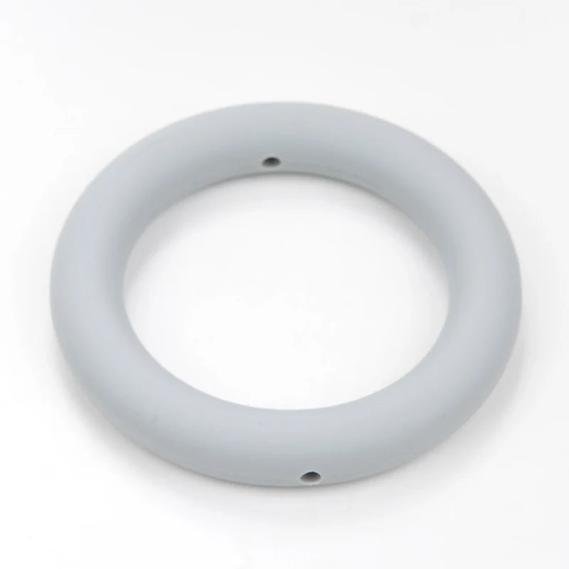 LOFCA Teething Ring 65mm Silicone Beads 3pcs Baby Charm Teether Necklace Pacifier Making BPA Free Food Grade Silicone Jewelry
