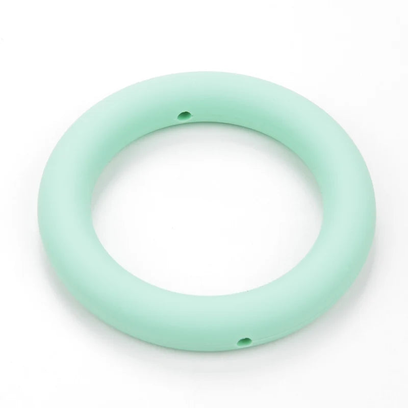 LOFCA Teething Ring 65mm Silicone Beads 3pcs Baby Charm Teether Necklace Pacifier Making BPA Free Food Grade Silicone Jewelry