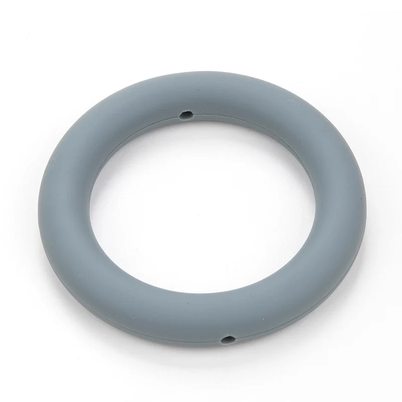 LOFCA Teething Ring 65mm Silicone Beads 3pcs Baby Charm Teether Necklace Pacifier Making BPA Free Food Grade Silicone Jewelry