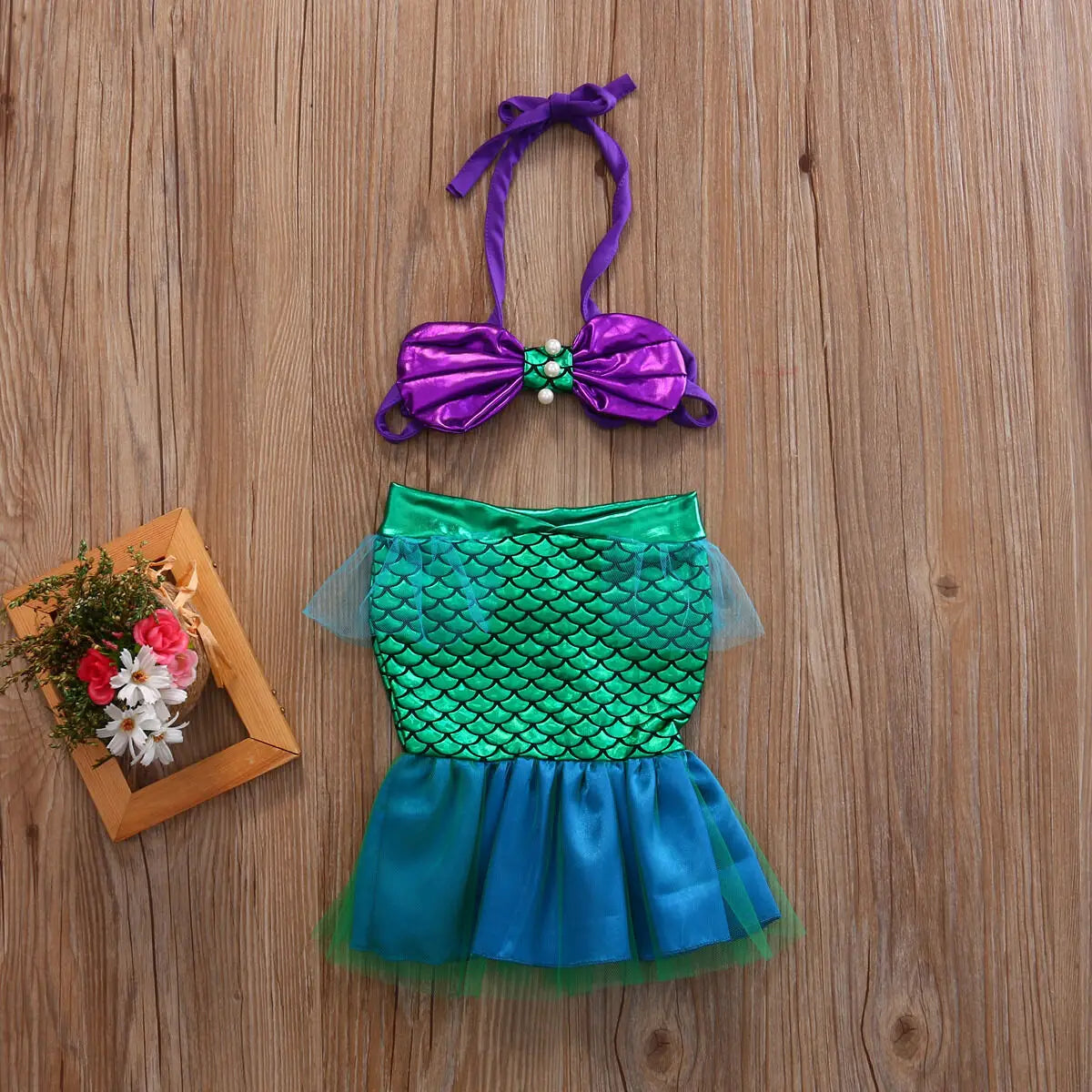2022 Baby Summer Clothing Newborn Infant Baby Girls Baby Girls Chiffon Scales Set Costume Bikini Swimwear Swimsuit Outfits Dress