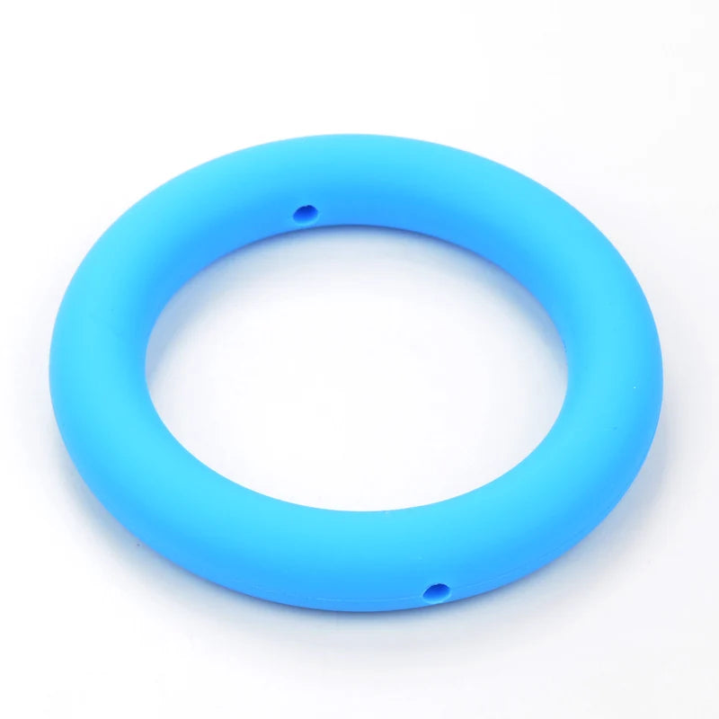 LOFCA Teething Ring 65mm Silicone Beads 3pcs Baby Charm Teether Necklace Pacifier Making BPA Free Food Grade Silicone Jewelry