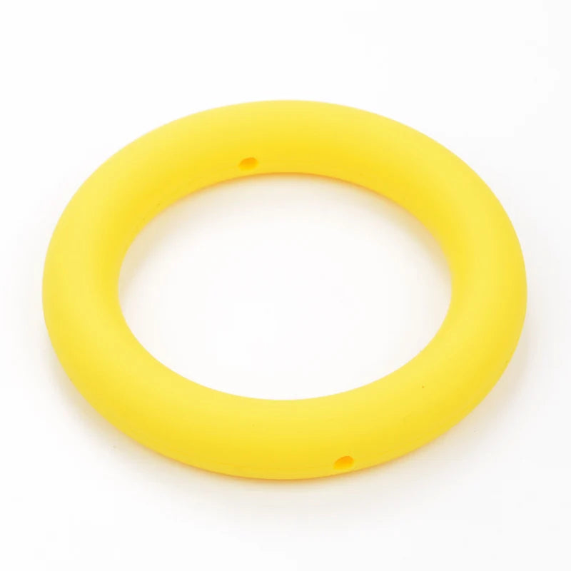 LOFCA Teething Ring 65mm Silicone Beads 3pcs Baby Charm Teether Necklace Pacifier Making BPA Free Food Grade Silicone Jewelry