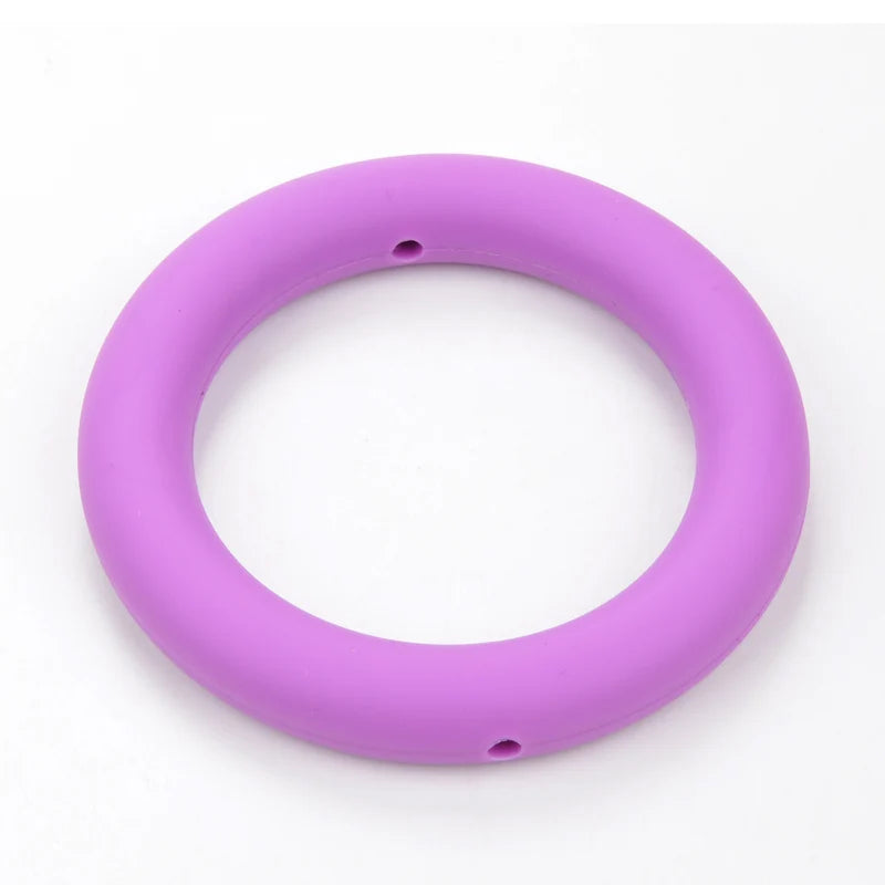 LOFCA Teething Ring 65mm Silicone Beads 3pcs Baby Charm Teether Necklace Pacifier Making BPA Free Food Grade Silicone Jewelry