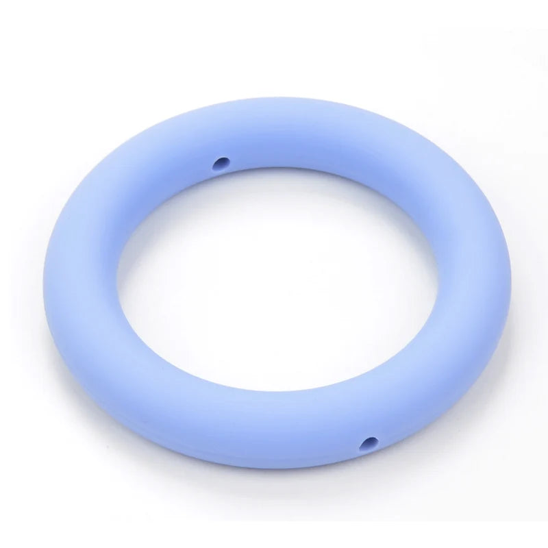 LOFCA Teething Ring 65mm Silicone Beads 3pcs Baby Charm Teether Necklace Pacifier Making BPA Free Food Grade Silicone Jewelry