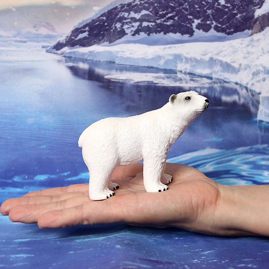 Realistic Polar Animal Model Toy Figurines Set,Varieties of Polar Bear,Emperor Penguin Figures Cake Toppers Christmas Gift