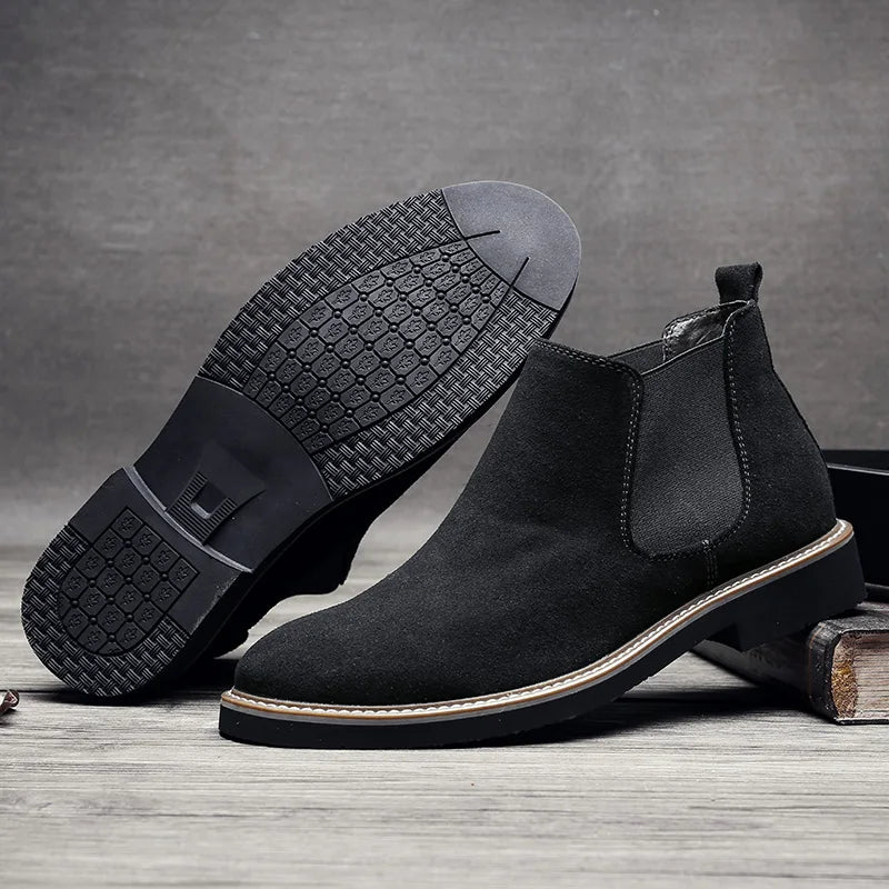 Size 38-46 Fashion Men Boots Autumn Winter Leather Shoes for Male Comfortable Suede Chelsea Boots Classic Men's Casual Shoes