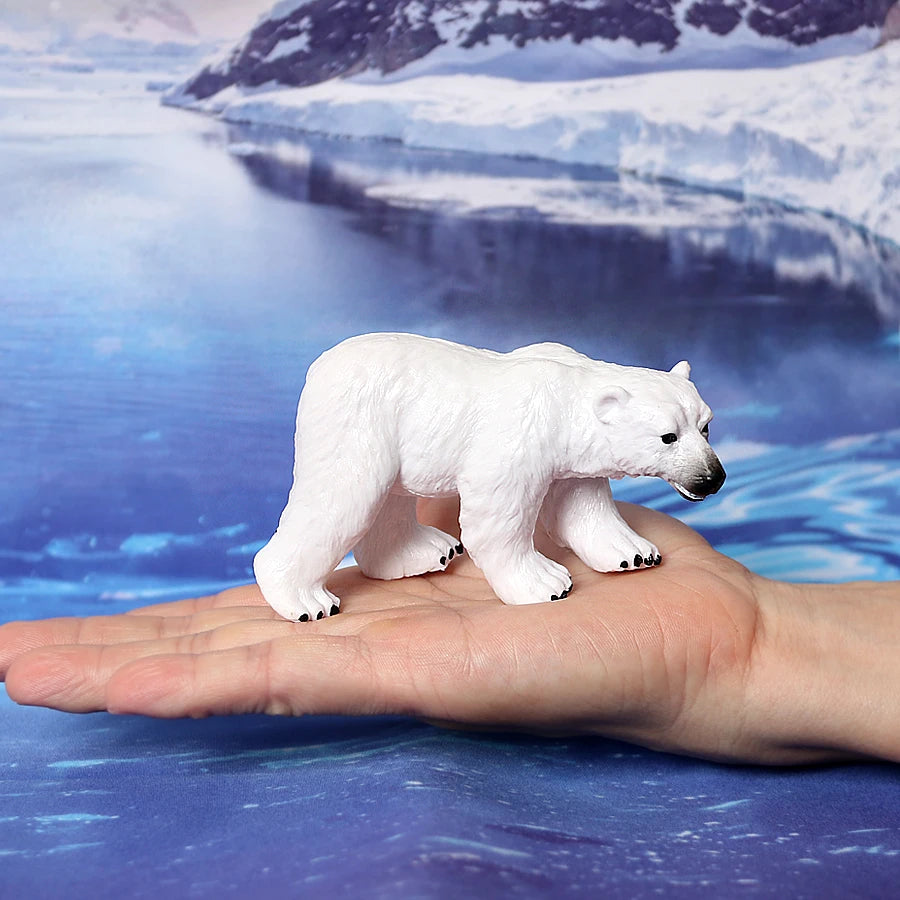 Realistic Polar Animal Model Toy Figurines Set,Varieties of Polar Bear,Emperor Penguin Figures Cake Toppers Christmas Gift