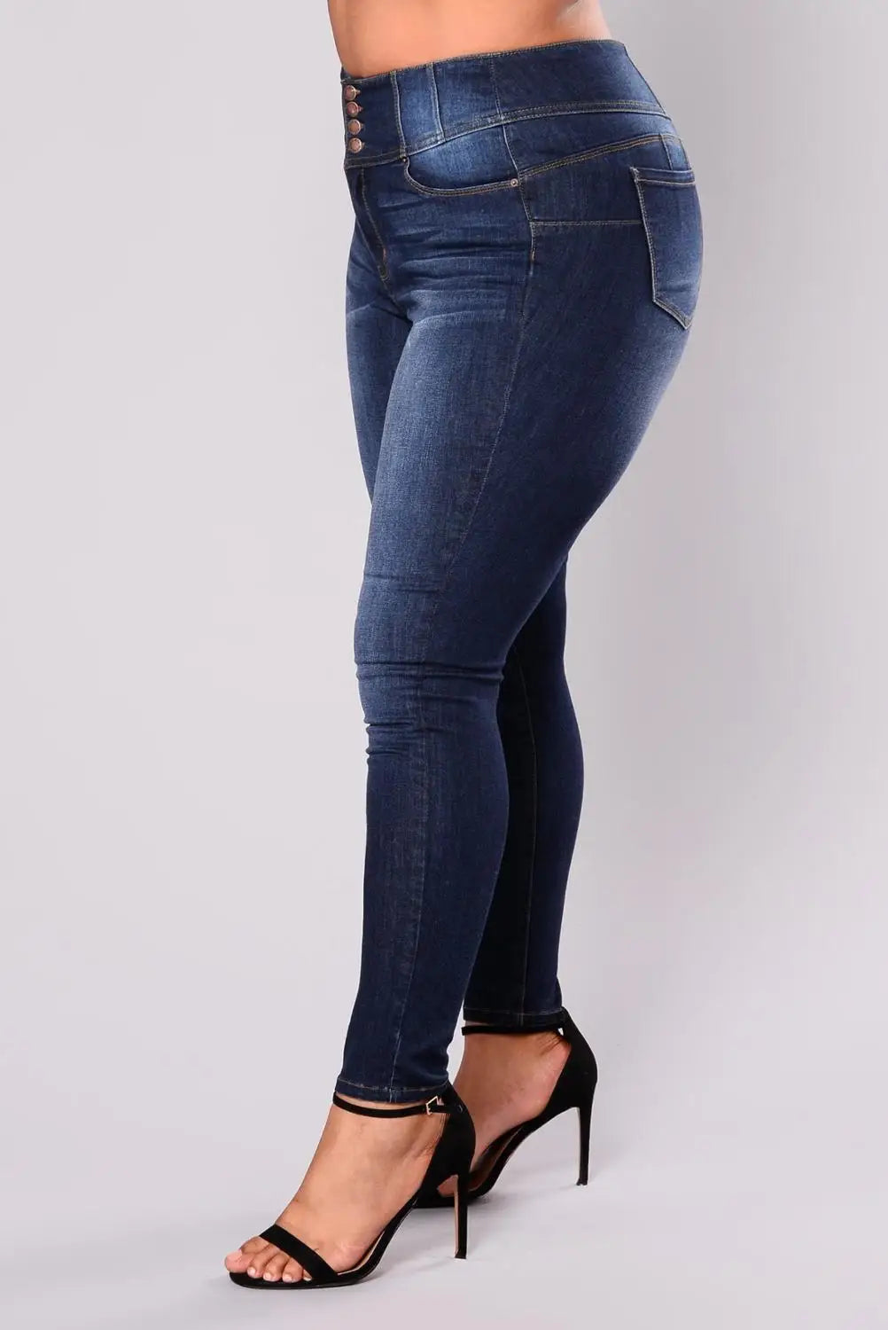 Women's plus size high waist jeans casual Skinny denim fat mom jeans L-5XL high quality wholesale price