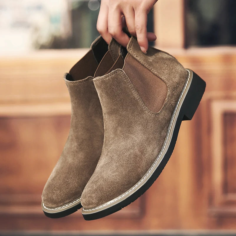 Size 38-46 Fashion Men Boots Autumn Winter Leather Shoes for Male Comfortable Suede Chelsea Boots Classic Men's Casual Shoes