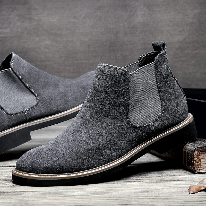Size 38-46 Fashion Men Boots Autumn Winter Leather Shoes for Male Comfortable Suede Chelsea Boots Classic Men's Casual Shoes