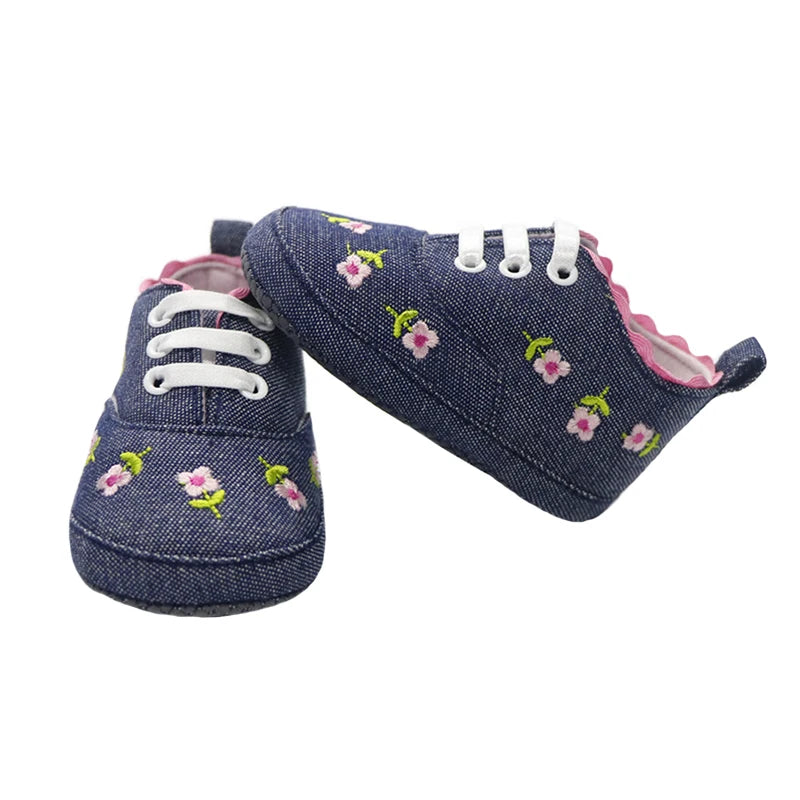Baby Girl Shoes White Lace Floral Embroidered Soft Shoes Prewalker Walking Toddler Kids Shoes First Walker