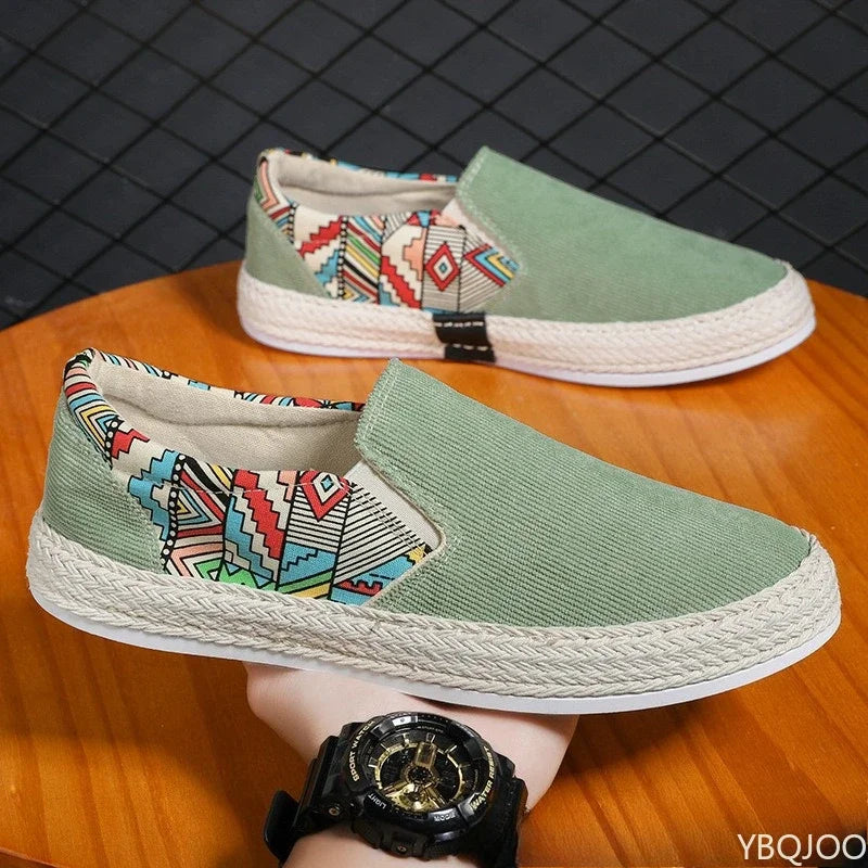 2025 New Style Summer Fashion versatile Men's Sneakers Casual comfort Canvas Flat Shoes Men Fisherman Linen Cloth Loafers Shoes