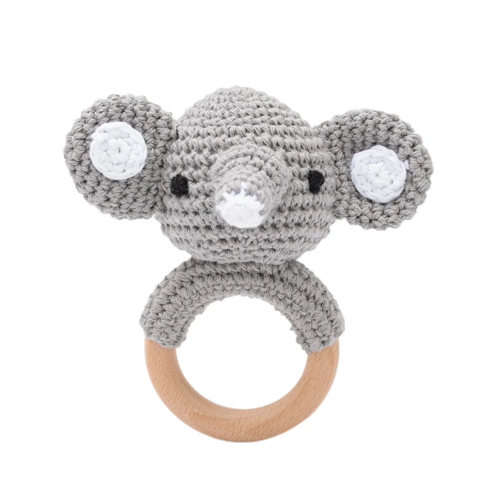 Let's Make Baby Rattles Crochet Bunny Rattle Toy Wood Ring Baby Teether Rodent Baby Gym Mobile Newborn Educational Rattles Toys