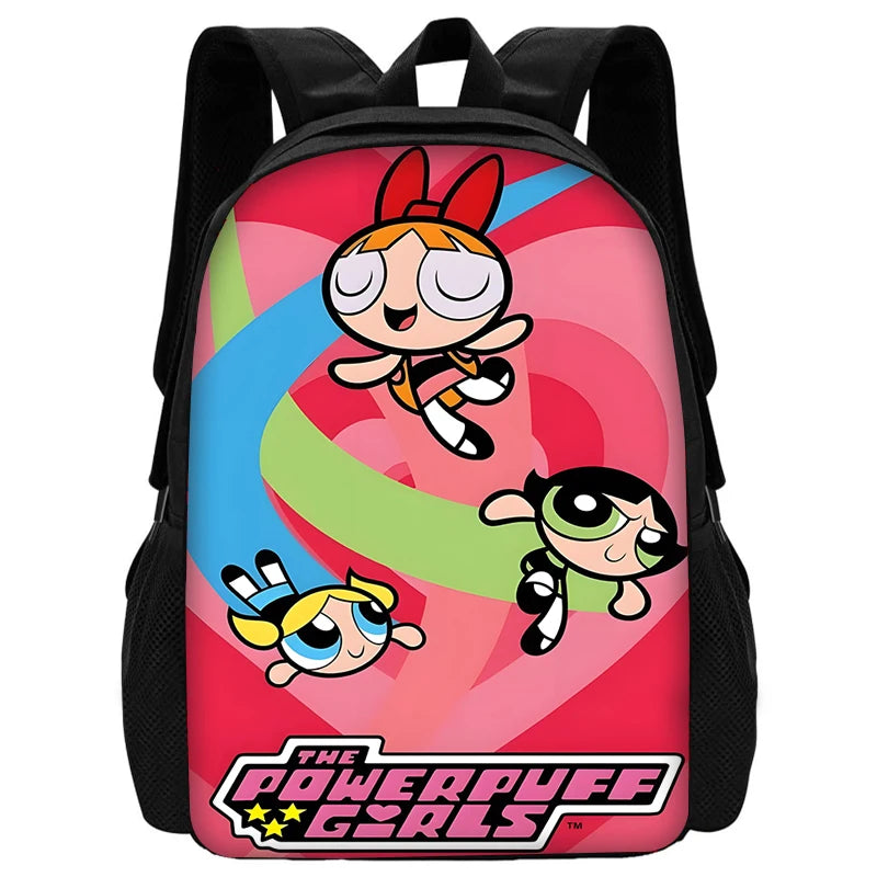 Child Cute Anime Powerpuffs Girlss School Backpack with Lunch Bags ,Pencil Bags ,School Bags for Boys Girls Best Gift