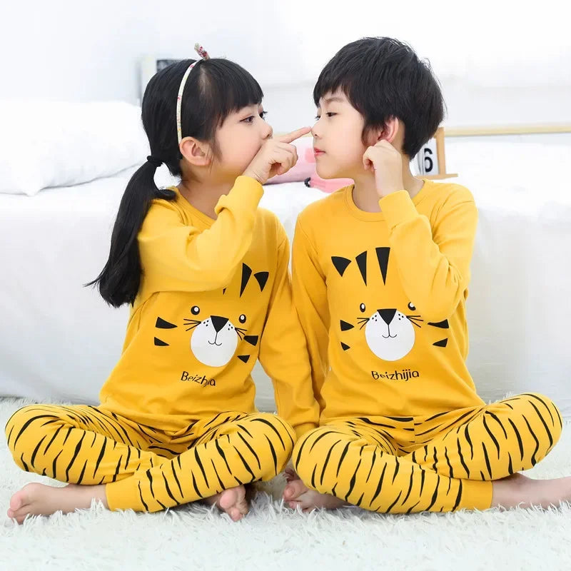 Children's Pajamas Set Cartoon Panda Kids Sleepwear Baby Boys Clothes Sleep Suit Cotton Pyjamas Infant Nightwear For Girls