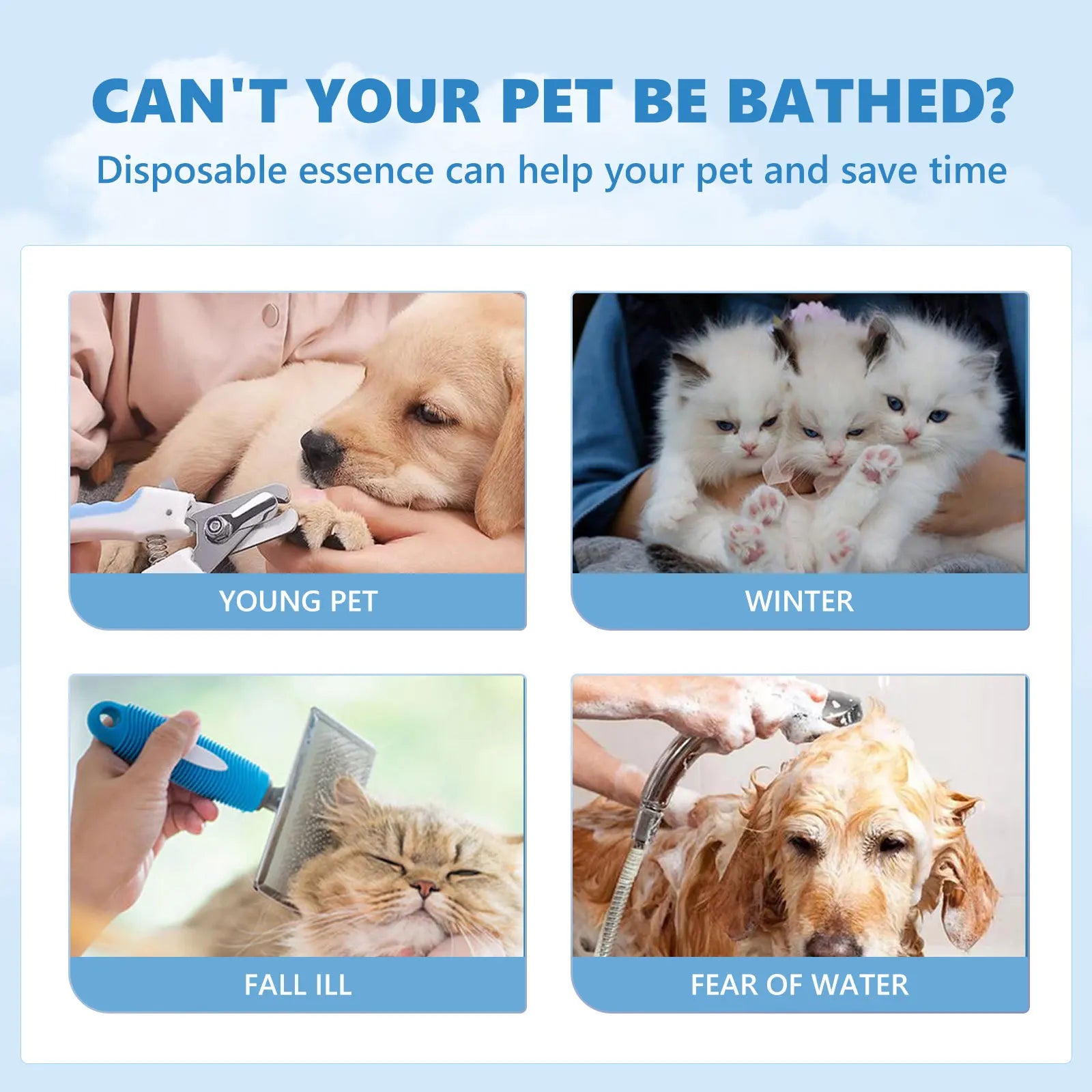 Pet Wash Free Essence Puppy Shampoo Softening Hair Remove Dirts Mites Deodorizing Itching Reduction Moisturizing Dog Body Wash