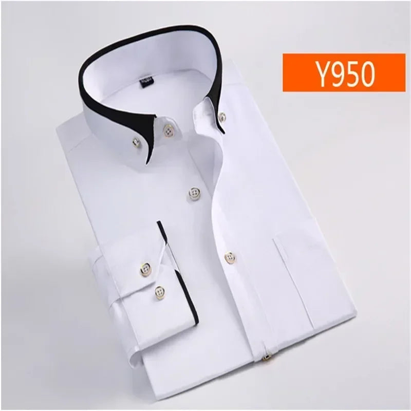 new arrival Spring commercial easy care shirt male oversize long-sleeve fashion formal high quality plus size M-7XL8XL9XL