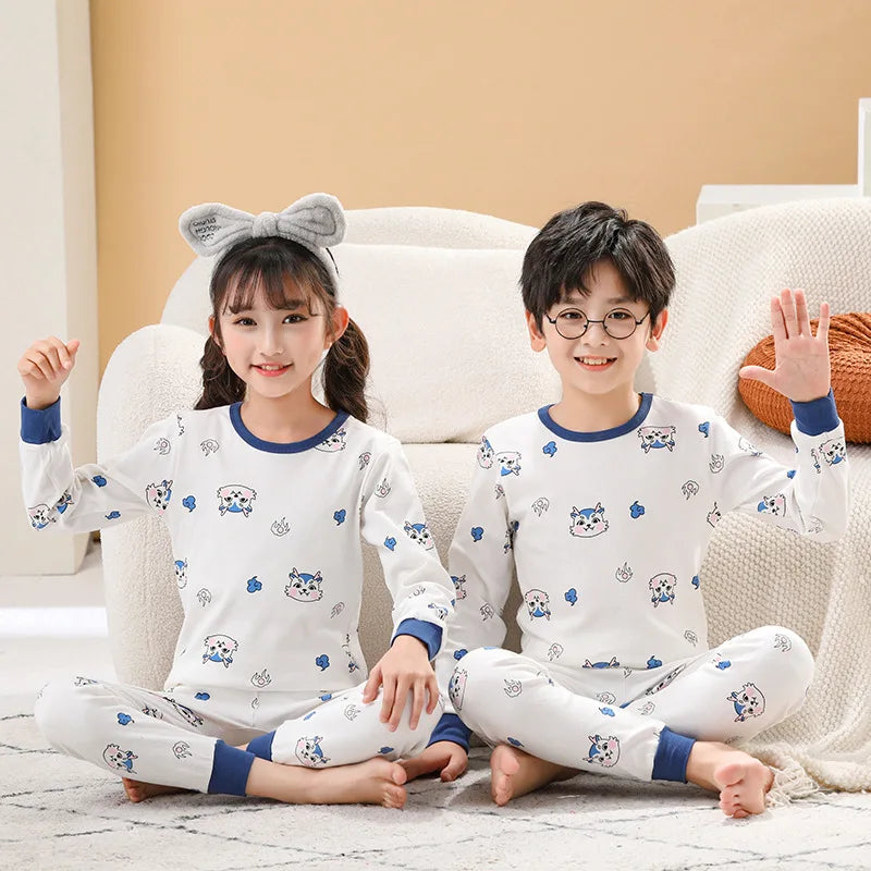 Children's Pajamas Set Cartoon Panda Kids Sleepwear Baby Boys Clothes Sleep Suit Cotton Pyjamas Infant Nightwear For Girls