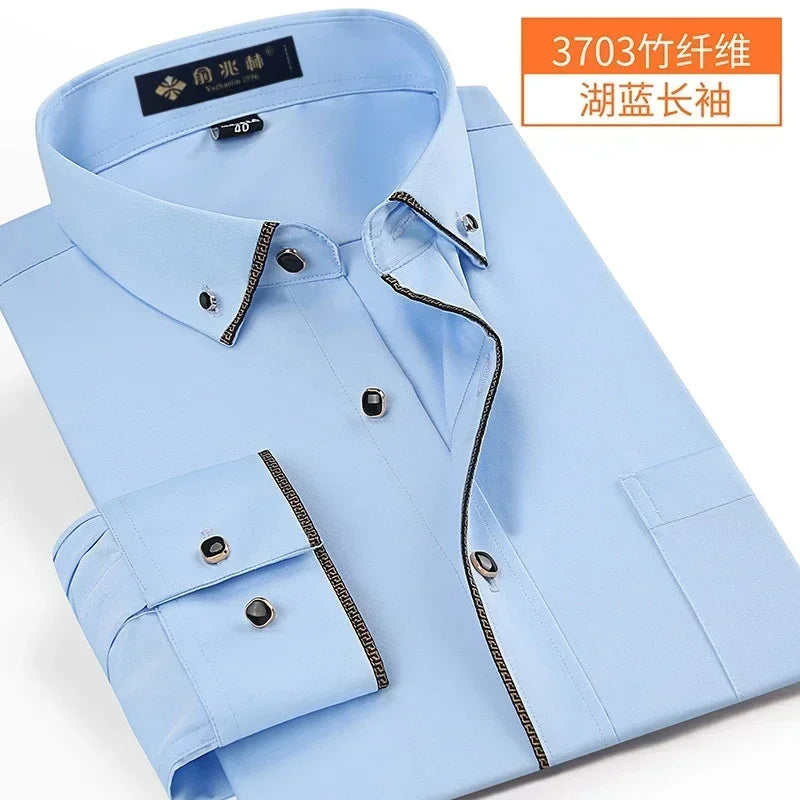 new arrival Spring commercial easy care shirt male oversize long-sleeve fashion formal high quality plus size M-7XL8XL9XL