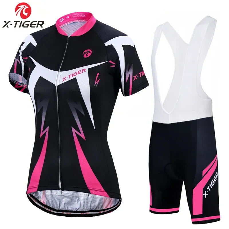 X-Tiger Pro Women Cycling Jerseys Sets MTB Bike Cycling Clothing Breathable Mountian Bicycle Clothes Summer Bike uniform Wear