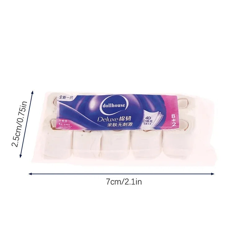 1:12 Dollhouse Miniature Toilet Hygienic Paper Towel Roll Papers Model Roll of Tissue Home Decor Toy Doll House Accessories Toys