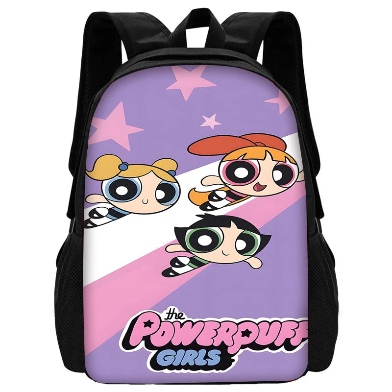 Child Cute Anime Powerpuffs Girlss School Backpack with Lunch Bags ,Pencil Bags ,School Bags for Boys Girls Best Gift
