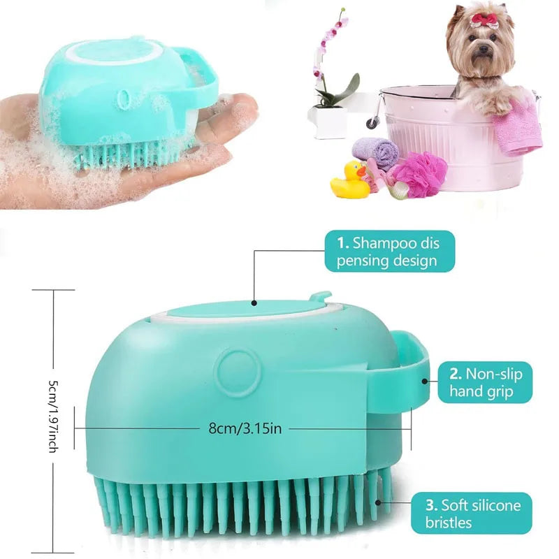 Bath Massage Brush Pet Massage Brush Bathroom for Dogs and Cats Shower Grooming Tool