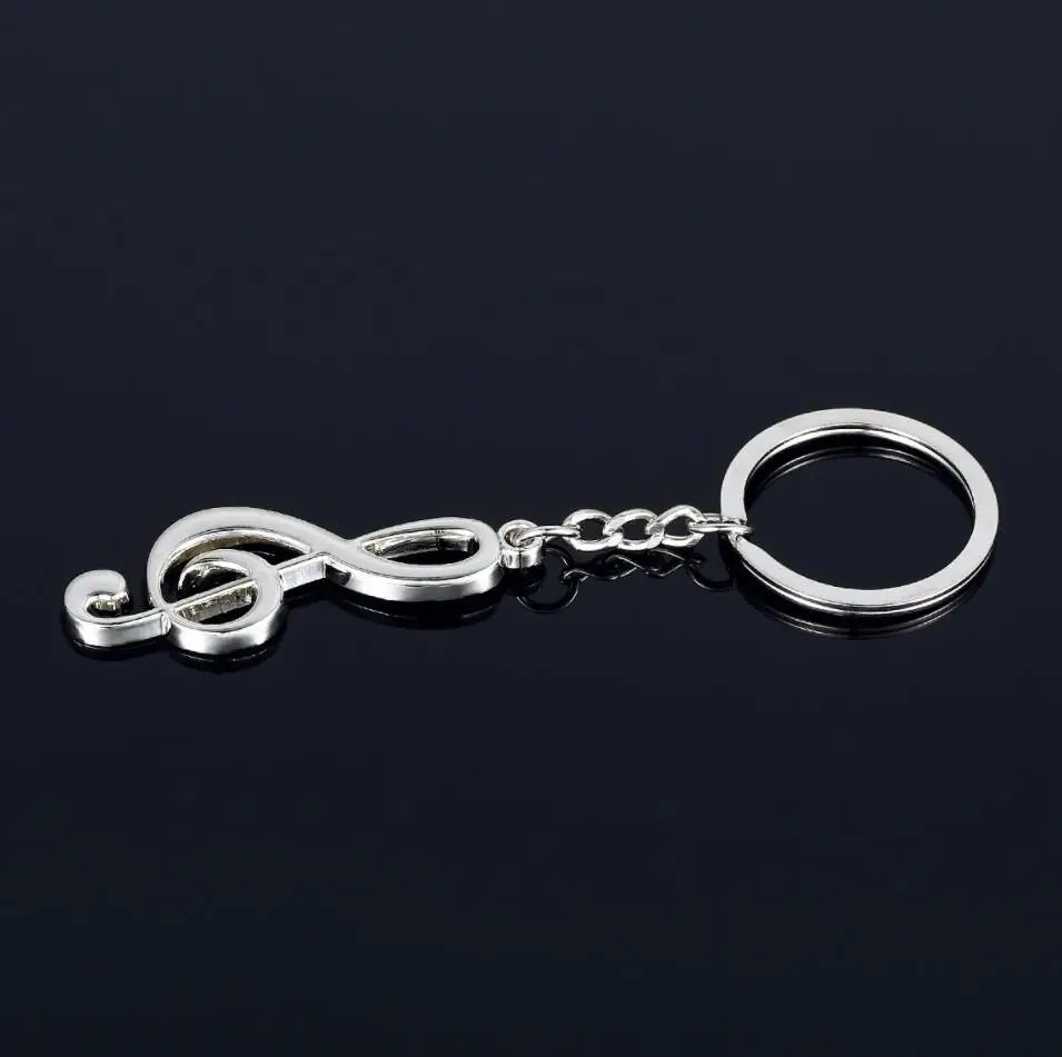 Hot Nw Metal Musical note Key chain Cool Luxury Car Key Ring Musical Bag pendant Keychains For Man Women Gift jewelry K1602