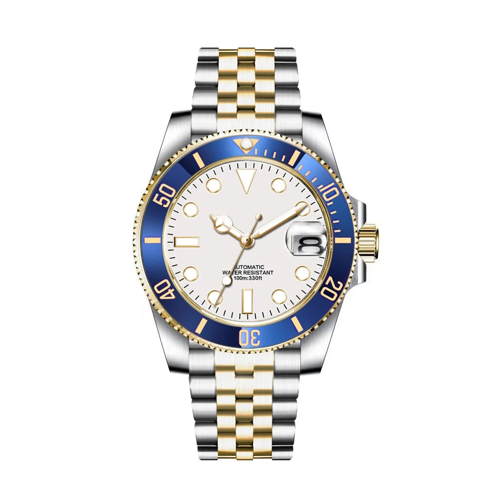 40mm Corgeut Watch Man100M Waterproof Sapphire Glass Two Tone Gold nh35 Mechanical Automatic Wristwatches for Men Reloj 40MM
