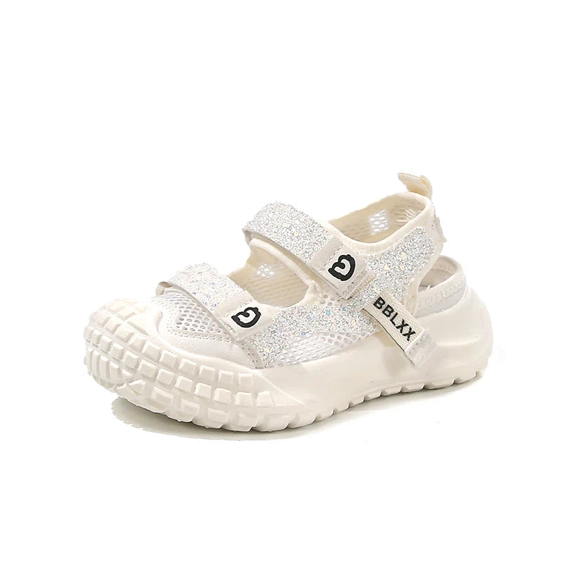 Summer Girls' Sports Sandals Comfortable and Soft Non-Slip and Breathable Outdoor Sports Sandals with Rhinestone Decorations
