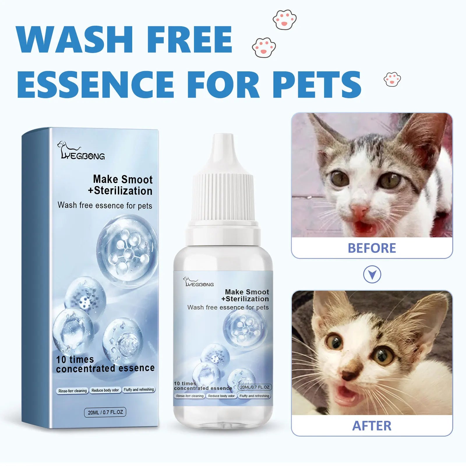 Pet Wash Free Essence Puppy Shampoo Softening Hair Remove Dirts Mites Deodorizing Itching Reduction Moisturizing Dog Body Wash
