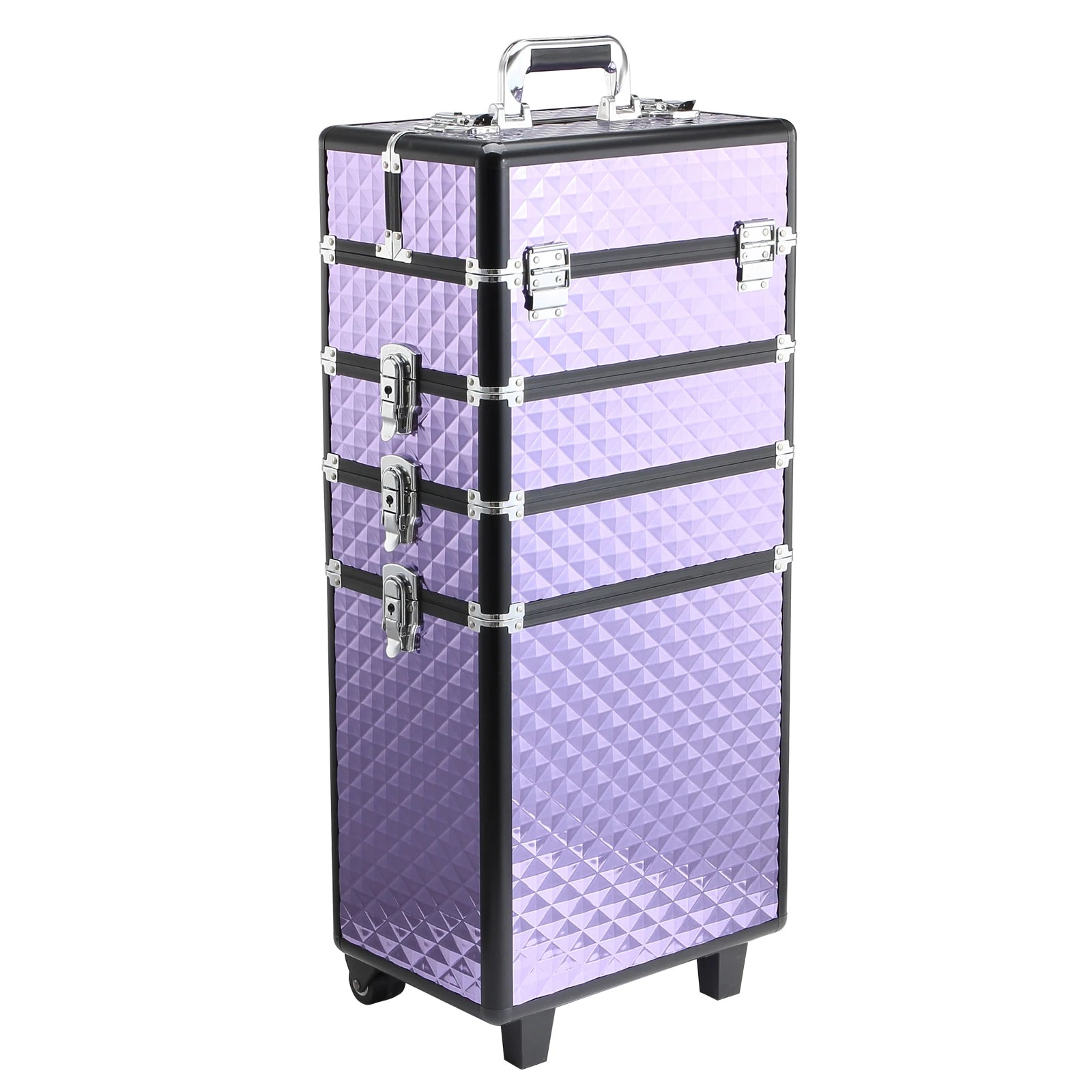 Homcom Professional Makeup Case with Handle and Wheels Different Levels