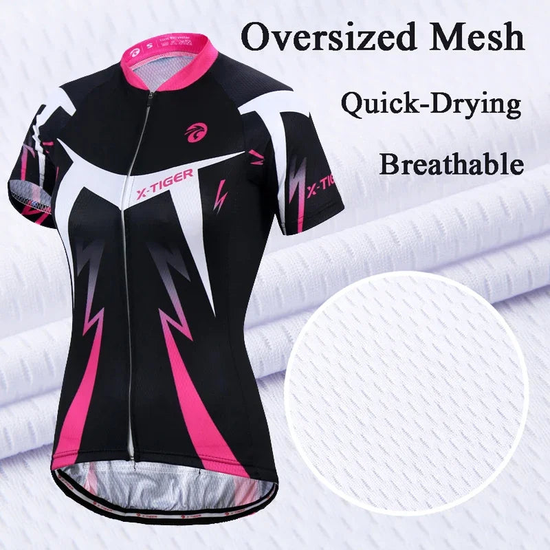 X-Tiger Pro Women Cycling Jerseys Sets MTB Bike Cycling Clothing Breathable Mountian Bicycle Clothes Summer Bike uniform Wear
