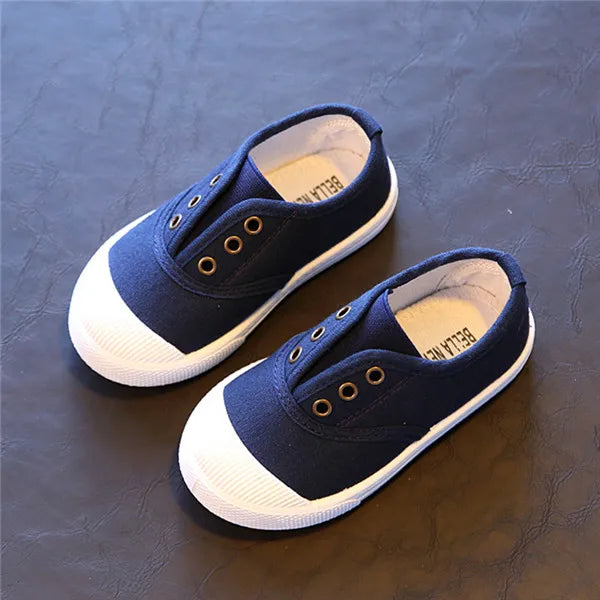 New Spring Summer Kids Shoes For Boys Girls Insole 13.5-18CM Candy Color Children Casual Canvas Sneakers Soft Fashion Sneakers