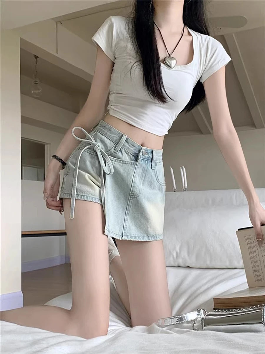 High Waist A-Line Denim Shorts Women's Summer New Style Half-length Skirt Sexy Girls Casual Comfortable Korean Version Short ...