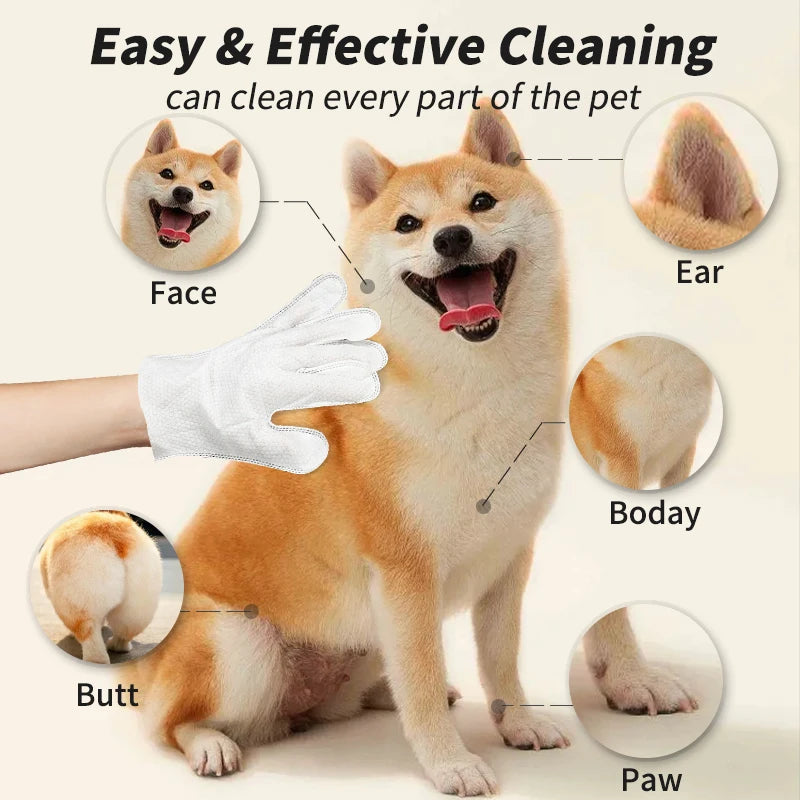 Pet Wash-Free Gloves Cat Bath Deodorant Wipes Disposable Cleaning Dry Cleaning Dog Wipes Gentle And Convenient Gloves